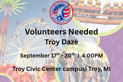 Event flyer: Volunteers Needed: Troy Daze