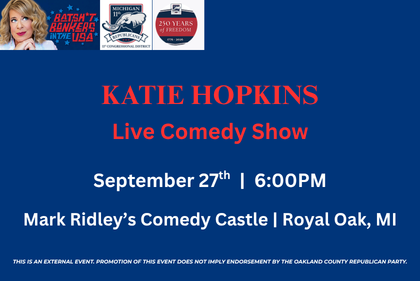 Event flyer: Katie Hopkins: Live Comedy Show